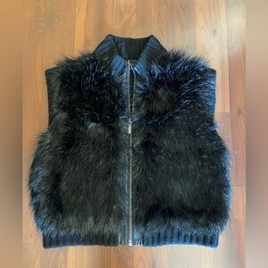 ARMANI EXCHANGE Leather and Fur Vest